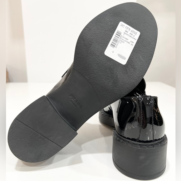 PRADA Triangle Logo Patent Leather Loafers EU:37 - Picture 7 of 14